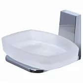 Мыльница для ванной WasserKraft Lopau K-6000 с держателем стекло/металл хром (K-6029)