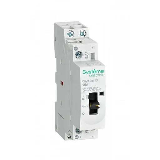 Контактор модульный Systeme Electric City9 Set 230 В 16 А тип AC 2НО с ручным управлением (SE C9C32216)