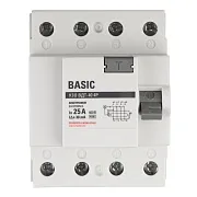 УЗО EKF Basic ВДТ-40 25А 3P+N тип AC 30 мА 4,5 кА (elcb-4-25-30e-sim)