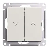 Выключатель жалюзи Systeme Electric AtlasDesign двухклавишный встраиваемый бежевый (ATN000219)