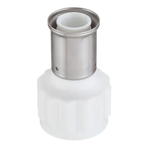 Муфта Henco (18PKW-3207) 32(пресс) х 1 1/4 ВР(г) белая PVDF Муфта Henco (18PKW-3207) 32(пресс) х 1 1/4 ВР(г) белая PVDF