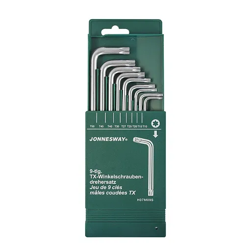 Набор шестигранных ключей Jonnesway Torx 10-50 мм (H07M09S) (9 шт.)