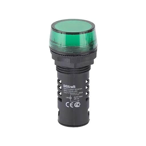 Лампа сигнальная Dekraft ЛK-22 220 В IP55 пластиковая зеленая (25118DEK) Лампа сигнальная Dekraft ЛK-22 220 В IP55 пластиковая зеленая (25118DEK)