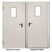 Дверь противопожарная Промет ДПС-EIS-60 со стеклом левая серый RAL 7035 950х2050 мм