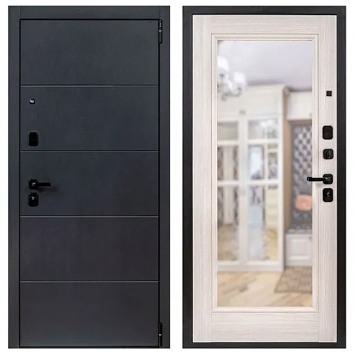 Дверь входная Portika Porta R-3 правая графит - бьянко вералинг с зеркалом 880х2050 мм Дверь входная Portika Porta R-3 правая графит - бьянко вералинг с зеркалом 880х2050 мм