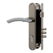 Замок врезной Fuaro LOCKSET.9013 SN/CP для входной двери под цилиндр матовый никель 5 ключей