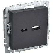 Розетка USB IEK Brite РЮ11-1-БрЧ встраиваемая черная USB-A/ Type-C (BR-U22-018-K02) Розетка USB IEK Brite РЮ11-1-БрЧ встраиваемая черная USB-A/ Type-C (BR-U22-018-K02)