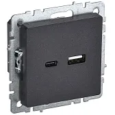 Розетка USB IEK Brite РЮ11-1-БрЧ встраиваемая черная USB-A/ Type-C (BR-U22-018-K02) Розетка USB IEK Brite РЮ11-1-БрЧ встраиваемая черная USB-A/ Type-C (BR-U22-018-K02)