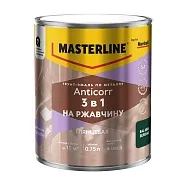 Грунт-эмаль по ржавчине 3в1 Masterline Anticorr зеленая RAL 6005 глянцевая 0,75 л Грунт-эмаль по ржавчине 3в1 Masterline Anticorr зеленая RAL 6005 глянцевая 0,75 л
