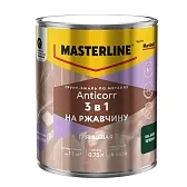Грунт-эмаль по ржавчине 3в1 Masterline Anticorr зеленая RAL 6005 глянцевая 0,75 л
