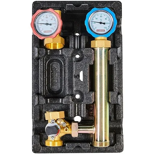 Насосная группа Rommer 1 ВР(г) х 1 1/2 НР(ш) с трехходовым приводным смесителем без насоса (RDG-1003-012501)
