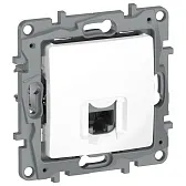 Розетка компьютерная IEK Etika встраиваемая белая RJ45 (6722411)