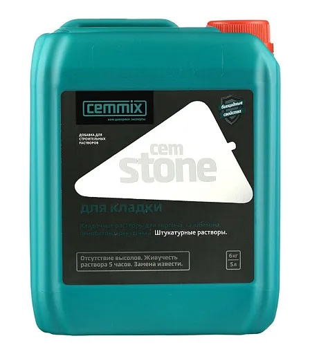 Добавка для кладочных и штукатурных растворов Cemmix CemStone 5 л Добавка для кладочных и штукатурных растворов Cemmix CemStone 5 л