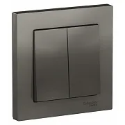 Выключатель Systeme Electric AtlasDesign двухклавишный встраиваемый сталь (ATN000952) Выключатель Systeme Electric AtlasDesign двухклавишный встраиваемый сталь (ATN000952)