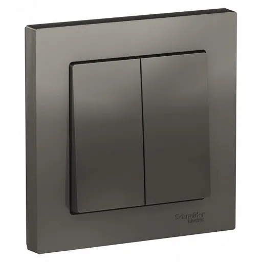 Выключатель Systeme Electric AtlasDesign двухклавишный встраиваемый сталь (ATN000952) Выключатель Systeme Electric AtlasDesign двухклавишный встраиваемый сталь (ATN000952)