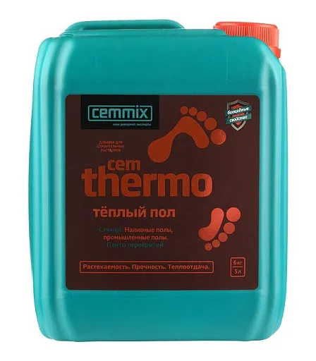Добавка для теплых/ наливных/ промышленных полов и стяжек Cemmix CemThermo 5 л Добавка для теплых/ наливных/ промышленных полов и стяжек Cemmix CemThermo 5 л