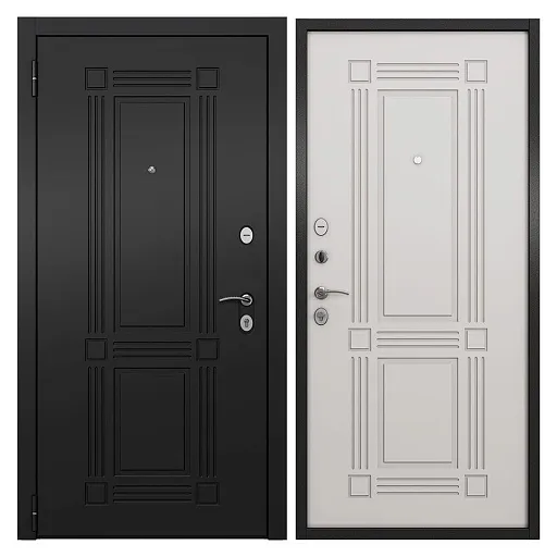 Дверь входная Mastino Home Eco левая букле графит - ларче белый 860х2050 мм