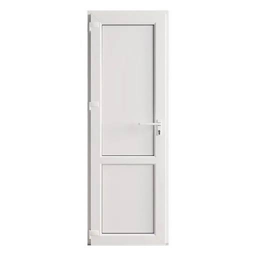 Металлопластиковая дверь VEKA 2050х800 мм алюминиевый порог белая правая глухая