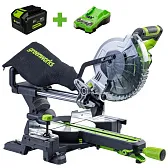 Пила торцовочная аккумуляторная Greenworks GD24MS216 216 мм 8 Ач Li-lon с АКБ и ЗУ (1501707UH)