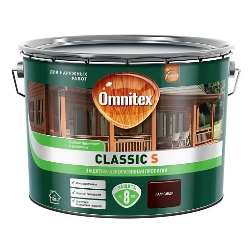Антисептик Omnitex Classic S декоративный для дерева палисандр 9 л