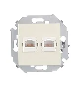 Розетка компьютерная Simon 15 встраиваемая слоновая кость 2хRJ45 (1591593-031) Розетка компьютерная Simon 15 встраиваемая слоновая кость 2хRJ45 (1591593-031)