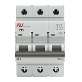Автоматический выключатель модульный EKF Averes AV-6 3Р 25А тип C 6 кА 400 В (mcb6-3-25C-av)