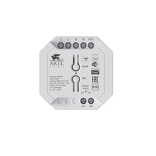 Диммер для светодиодной ленты Arte Lamp Triac 220 В 300 Вт IP20 (A80D-01CH-WF) Диммер для светодиодной ленты Arte Lamp Triac 220 В 300 Вт IP20 (A80D-01CH-WF)