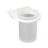 Стакан для ванной WasserKraft Kammel с держателем стекло матовый/металл белый (K-8328W)
