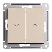 Выключатель жалюзи Systeme Electric AtlasDesign двухклавишный встраиваемый песочный (ATN001219)