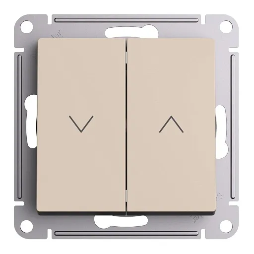 Выключатель жалюзи Systeme Electric AtlasDesign двухклавишный встраиваемый песочный (ATN001219) Выключатель жалюзи Systeme Electric AtlasDesign двухклавишный встраиваемый песочный (ATN001219)