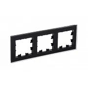 Рамка Systeme Electric AtlasDesign Nature трехместная черная (ATN331003)