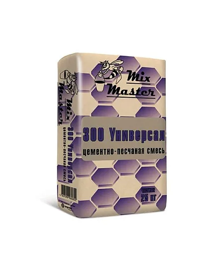Смесь цементно-песчаная (ЦПС) М300 MixMaster Универсал 25 кг Смесь цементно-песчаная (ЦПС) М300 MixMaster Универсал 25 кг