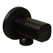 Кран латунный Terma 1/2 НР(ш) х 1/2 НР(ш) для подключения бытовой техники черный вентиль угловой (26219) Кран латунный Terma 1/2 НР(ш) х 1/2 НР(ш) для подключения бытовой техники черный вентиль угловой (26219)
