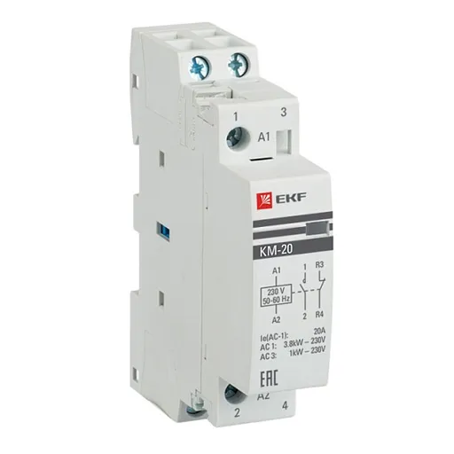 Контактор модульный EKF PROxima КМ 230-240 В 20 А тип AC 1НО+1НЗ (km-1-20-11)