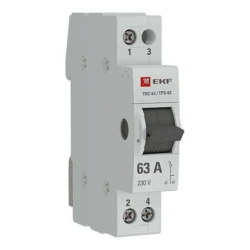 Трехпозиционный переключатель EKF PROxima ТПС-63 1Р 63А 230 В на DIN-рейку (TPS163)