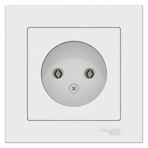 Розетка Systeme Electric AtlasDesign встраиваемая белая без заземления (ATN000140)