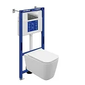 Комплект инсталляции Cersanit с унитазом Crea Vortex DPL EO slim с кнопкой хром и сиденьем микролифт (69476)