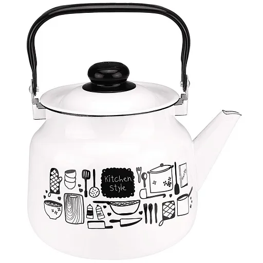 Чайник эмалированный Магнитогорская эмаль Kitchen 3,5 л белый Чайник эмалированный Магнитогорская эмаль Kitchen 3,5 л белый