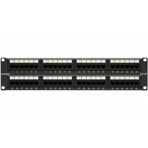 Патч-панель неэкранированная DKC 2U 19 дюйм RJ45 CAT5е 48 портов (RN5PPU242)