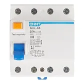 УЗО Chint NXL-63 25А 3P+N тип AC 30 мА 6 кА компактное (280789) УЗО Chint NXL-63 25А 3P+N тип AC 30 мА 6 кА компактное (280789)