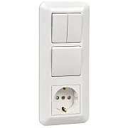 Блок выключатель и розетка Systeme Electric Blanca трехклавишный встраиваемый белый (BK2VR-008A-BI) Блок выключатель и розетка Systeme Electric Blanca трехклавишный встраиваемый белый (BK2VR-008A-BI)