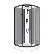 Душевая кабина Domani-Spa Delight Slim 80х80х218 см стекло прозрачное 4 мм с низким поддоном полукруг серые стенки Душевая кабина Domani-Spa Delight Slim 80х80х218 см стекло прозрачное 4 мм с низким поддоном полукруг серые стенки