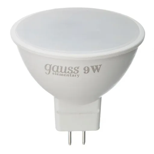 Лампа светодиодная Gauss GU5.3 4100К 9 Вт 660 Лм 180-240 В рефлектор MR16 матовая Лампа светодиодная Gauss GU5.3 4100К 9 Вт 660 Лм 180-240 В рефлектор MR16 матовая