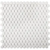 Мозаика Starmosaic Penny Round белая керамическая 315х309х6 мм матовая antislip