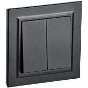 Выключатель IEK Brite ВСР10-2-0-БрЧ двухклавишный встраиваемый черный (BR-V20-0-10-K02-F)