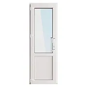 Металлопластиковая дверь VEKA 2050х900 мм алюминиевый порог белая левая стеклопакет