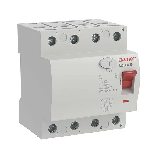 УЗО DKC Yon Max 80А 3P+N тип AC 300 мА 10 кА (MDL100-4P4-80-AC)