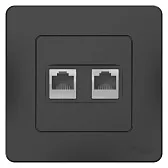 Розетка компьютерная Systeme Electric Blanca встраиваемая антрацит 2хRJ45 (BLNIS045456)