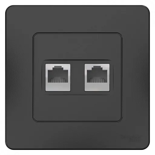 Розетка компьютерная Systeme Electric Blanca встраиваемая антрацит 2хRJ45 (BLNIS045456) Розетка компьютерная Systeme Electric Blanca встраиваемая антрацит 2хRJ45 (BLNIS045456)