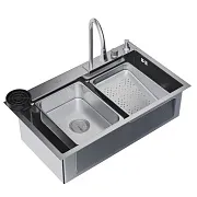 Мойка для кухни Mixline Pro 75х46х22 см врезная многофункциональная сталь сатин (552103) Мойка для кухни Mixline Pro 75х46х22 см врезная многофункциональная сталь сатин (552103)